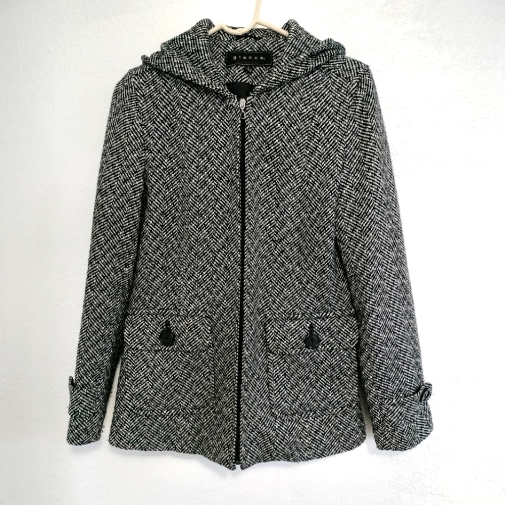 Giacca  Gallery Women's Wool blend Hooded Zipped coat size S